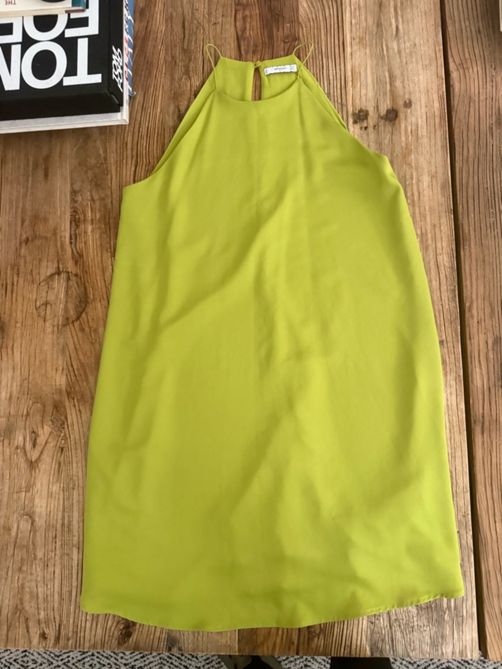 Mango Suif Lime Green Halter Shift Dress 👗 Medium
